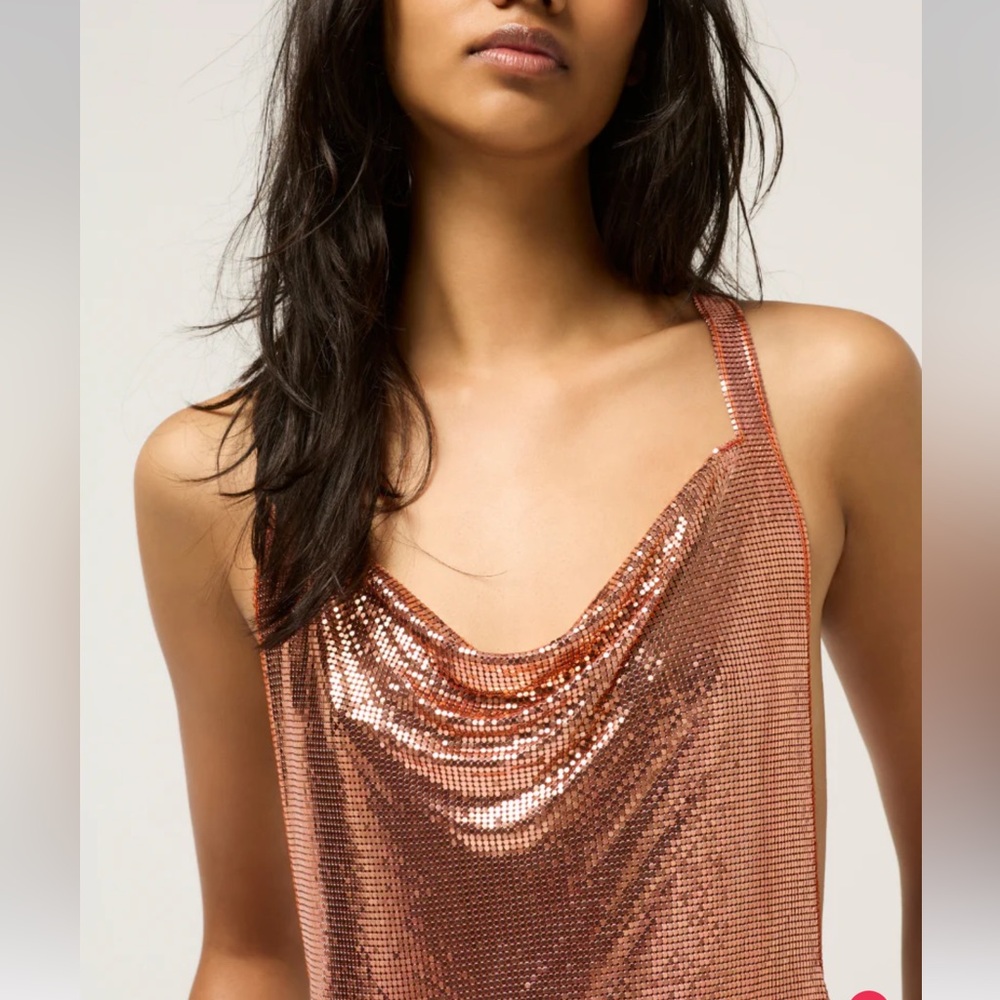 Michael Lo Sordo CROSS DRAPE CHAINMAIL MINI DRESS NWT Size AU10 US Medium - Picture 2 of 10